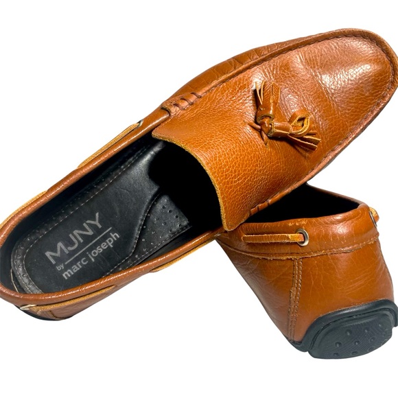 Marc Joseph Brown Leather Tassel Loafers | Size 10 | Moccasin Style - Picture 1 of 16